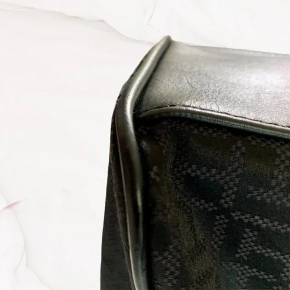 Tommy Hilfiger, Large, Black, T H Motif, Cloth Tote, Chain Handle - Picture 7 of 16